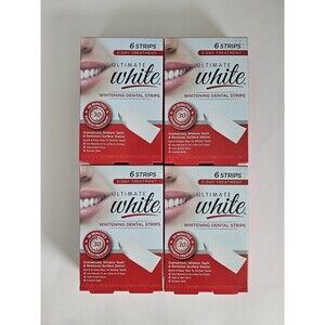 Ultimate White Whitening Dental Strips 4 Boxes (6 Strips Per Box)